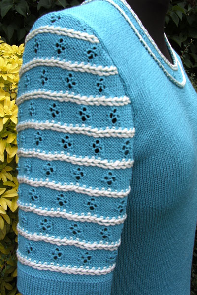 A machine knitting design made from a punch card pattern from Clair Crowston.